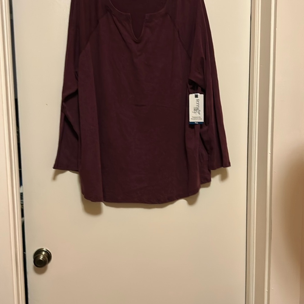 Terra & Sky Red Relaxed Tunic Blouse